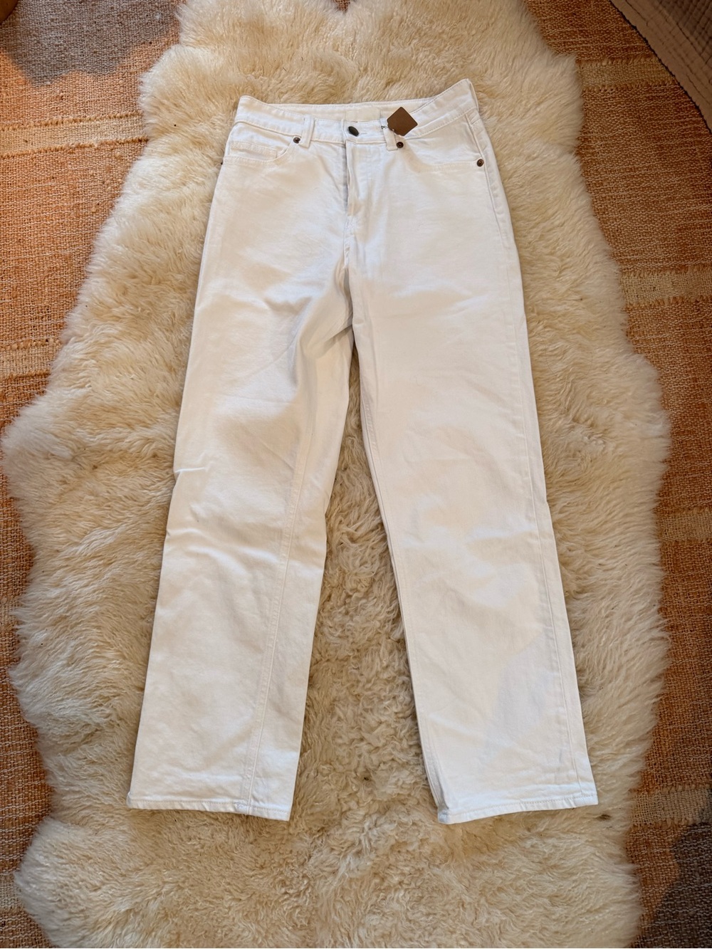 H&M Women's White Straight-Leg Jeans